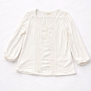Ralph Lauren Cream Lace Accent Blouse S